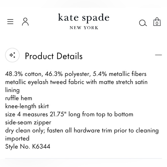 Kate spade metallic tweed skirt - 10 - Picture 5 of 8